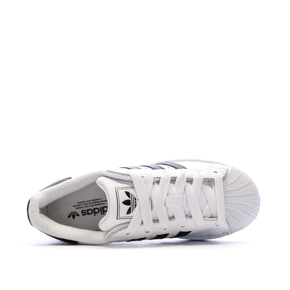 Baskets Blanc/Noir Junior Adidas Superstar II vue 4