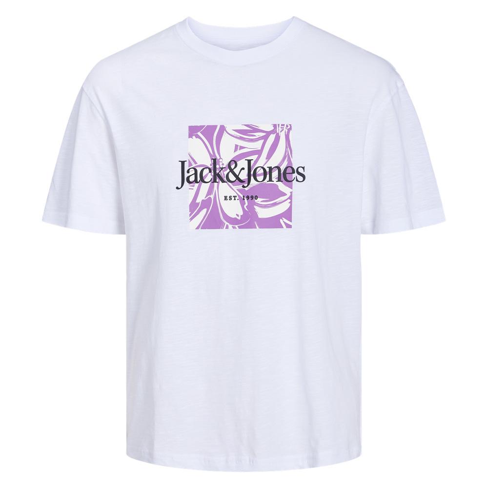 T-shirt Blanc/Violet Homme Jack & Jones Lafayette pas cher