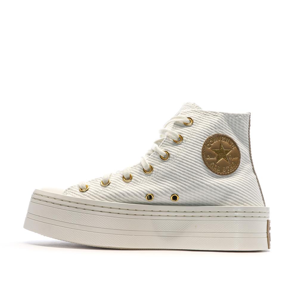 Baskets Blanc/Doré Femme Converse All Star Modern Lift Platform pas cher