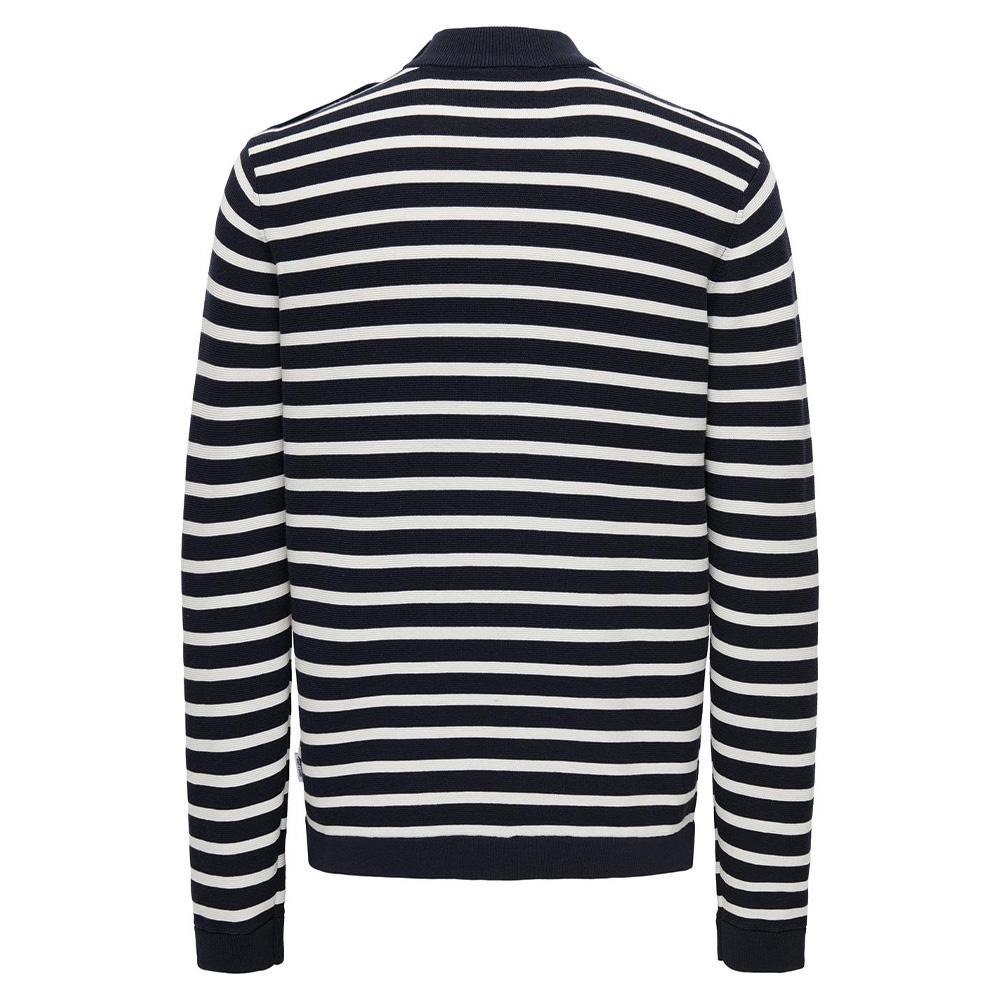 Pull Marine /Blanc Homme Only & Sons Walder vue 2