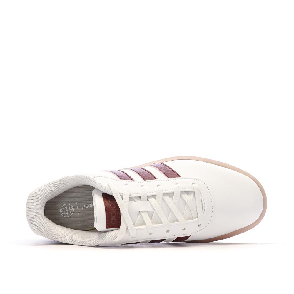 Baskets Beiges/Bordeaux Femme Adidas Court Platform vue 4
