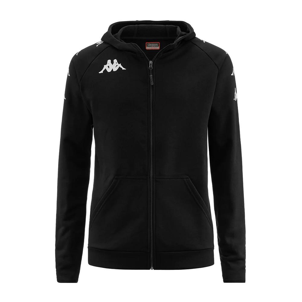 Sweat Zippé Noir Garçon Kappa Divieto pas cher