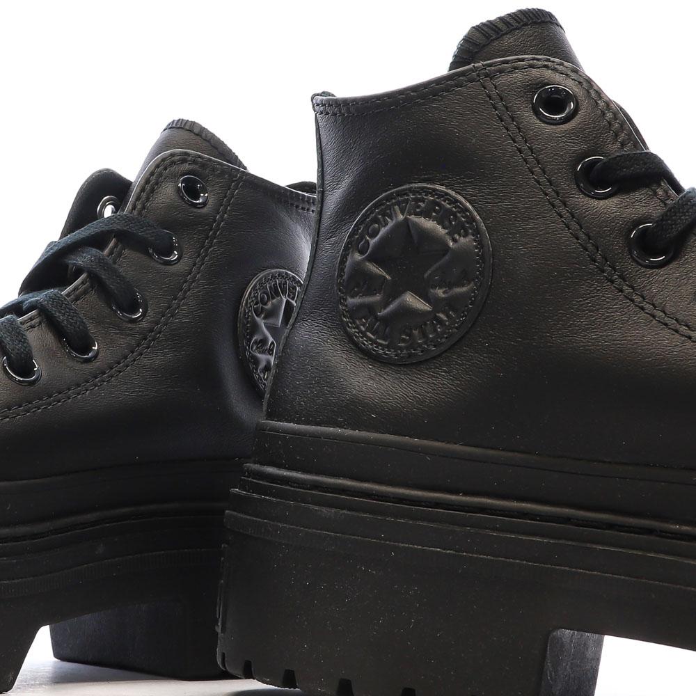 Baskets Noires Femme Converse Leather vue 7