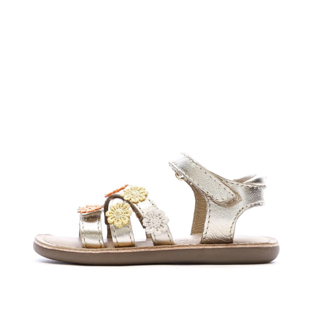 Sandales Doré à fleurs Fille Mod8 Mo Cloflore pas cher