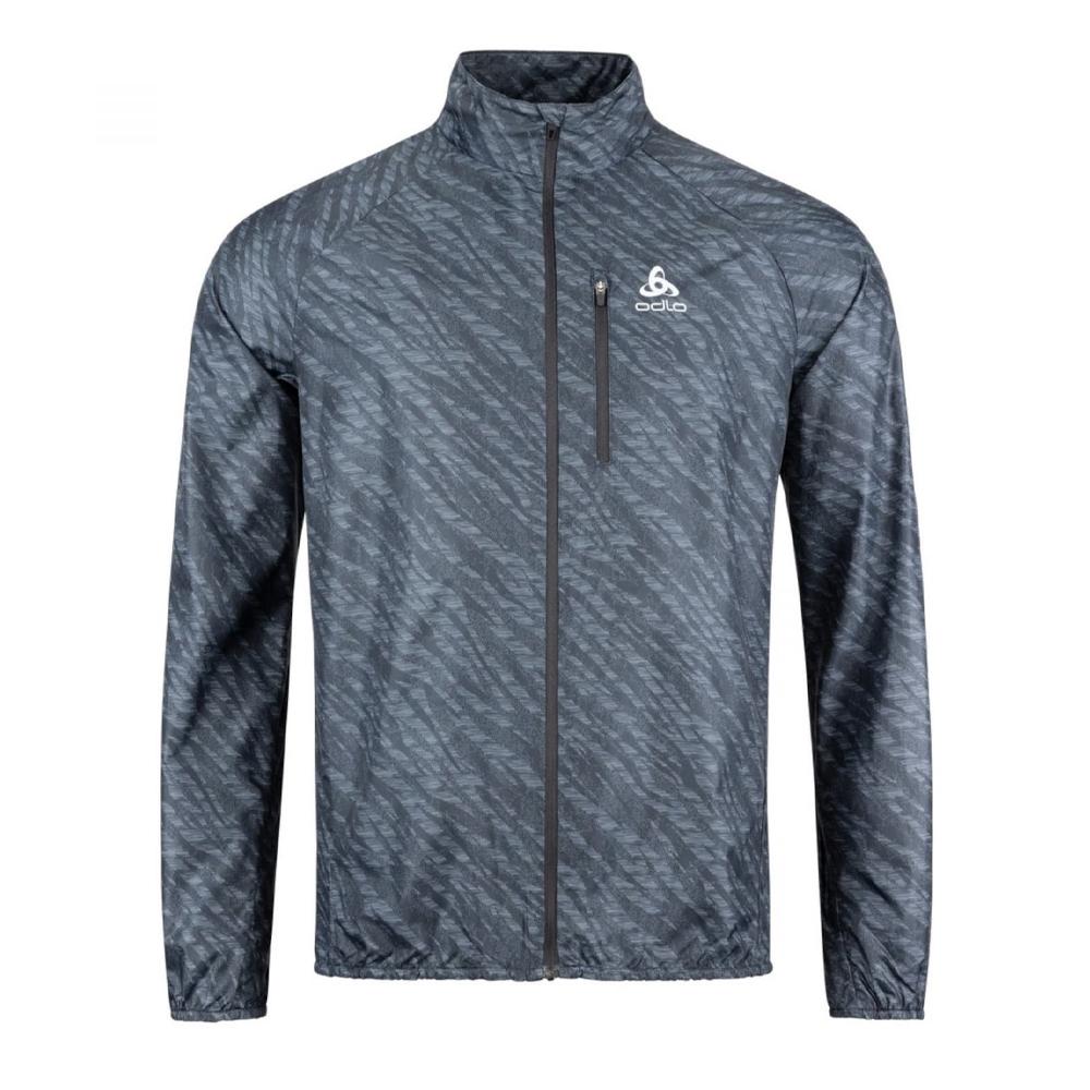 Veste de running imprimée Noir Homme ODLO Zeroweight pas cher