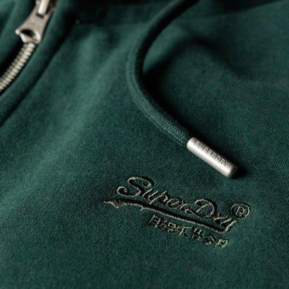 Sweat Zippe Capuche Vert Foncé Homme Superdry Essential vue 2