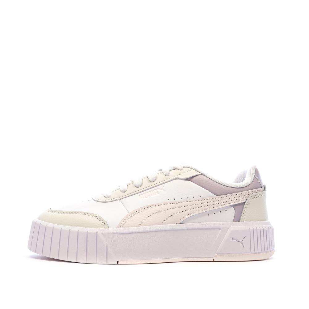 Baskets Blanches/Mauve Fille Puma Carina Mia pas cher