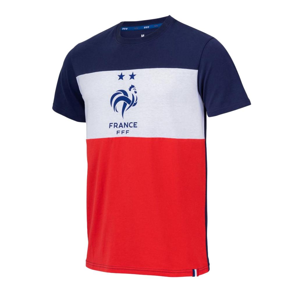 FFF T-shirt Fan Bleu/Blanc/Rouge Homme Equipe de France pas cher