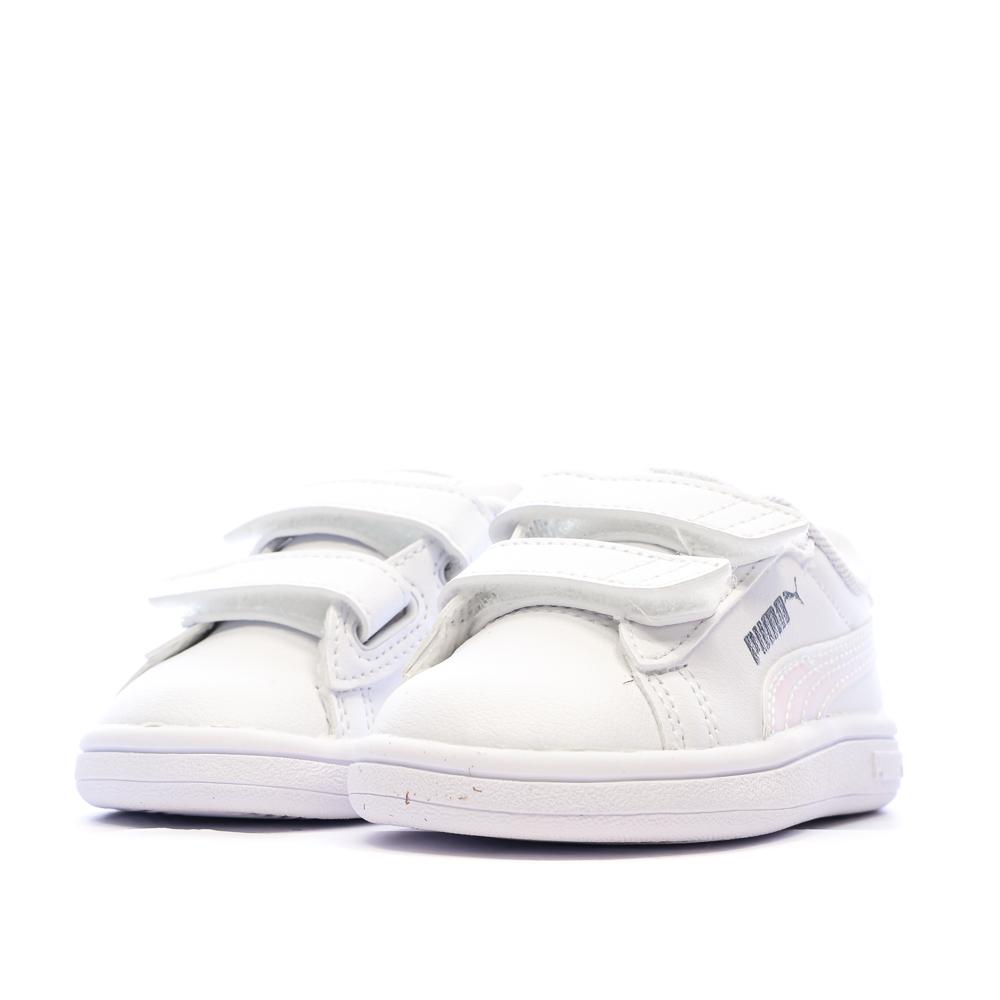 Baskets Blanches Fille Puma Smash 3.0 Holo vue 6
