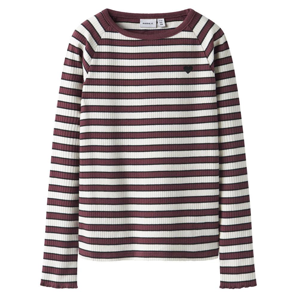 T-Shirt Bordeaux/Blanc Fille Name i Tala vue 2
