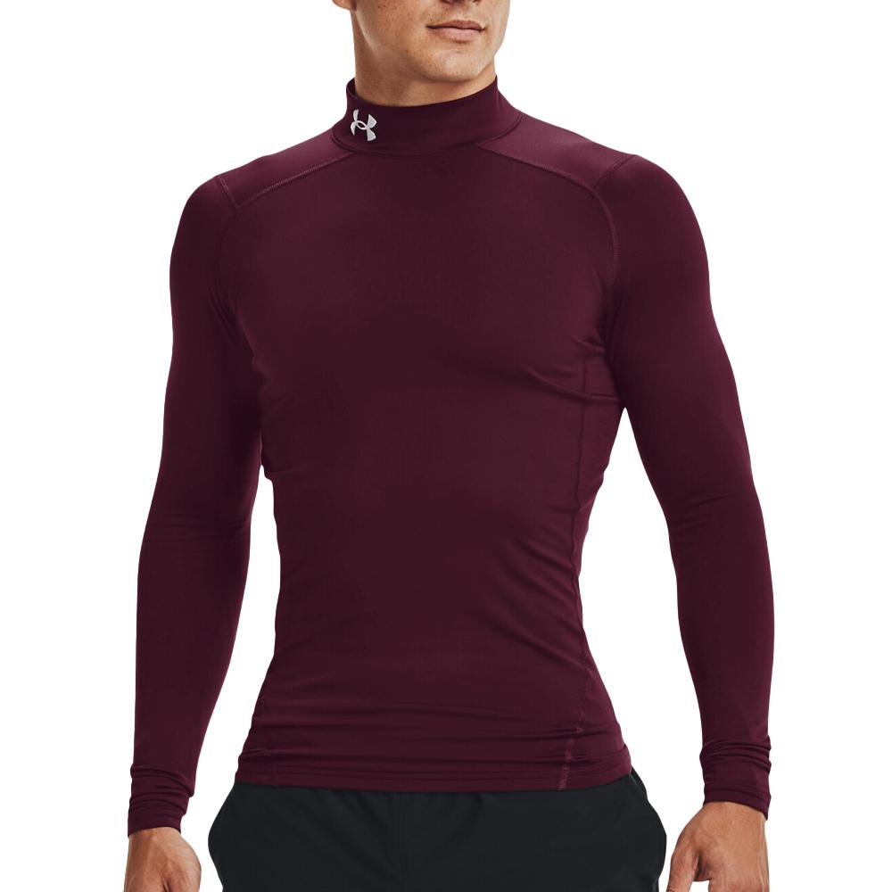 T-shirt Bordeaux Homme Under Armour Comp Mock pas cher