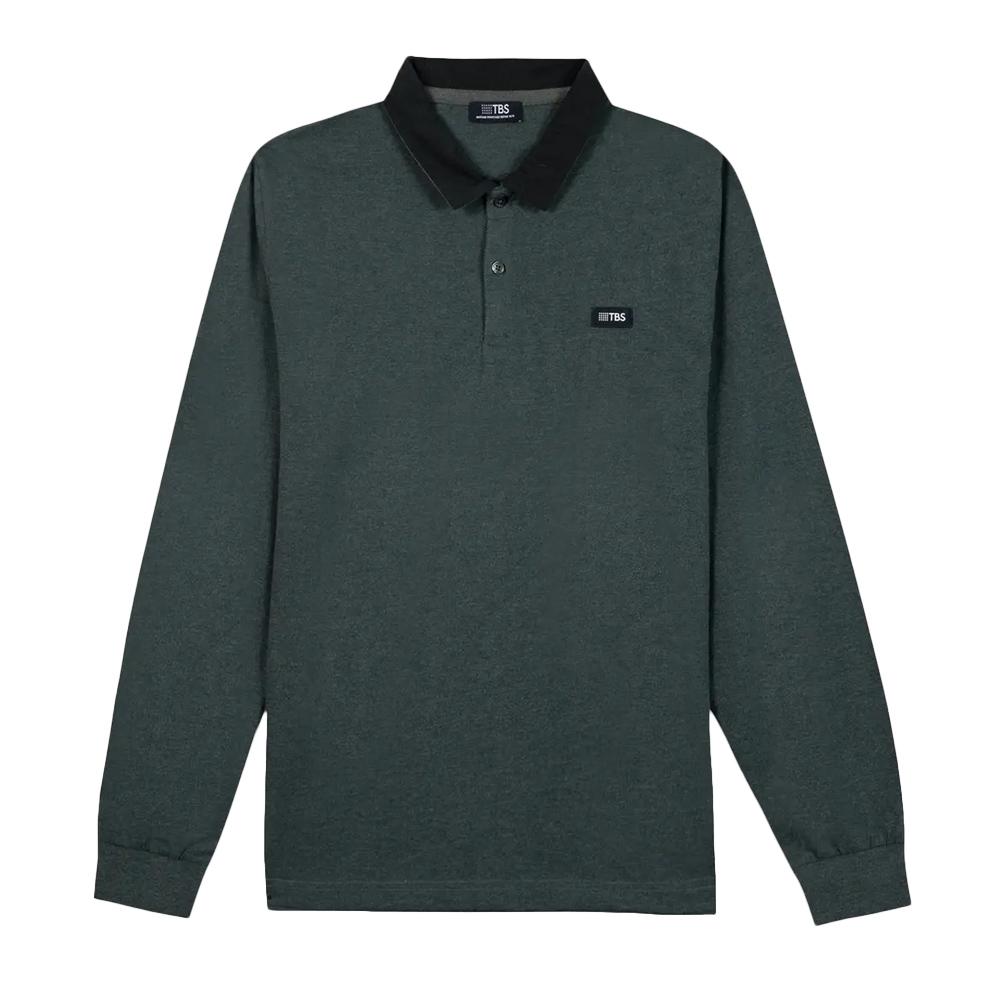 Polo Manches Longues Vert Homme TBS PEKANPOL pas cher