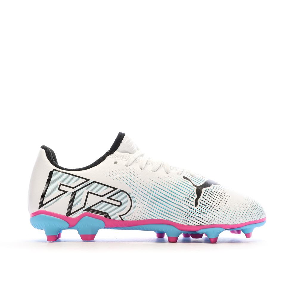 Chaussures de football Blanche/Bleu Garçon Puma Future 7 vue 2