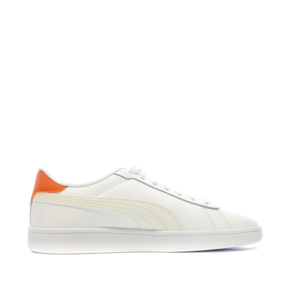 Baskets Blanches/Orange Homme Puma Smash 3.0 vue 2