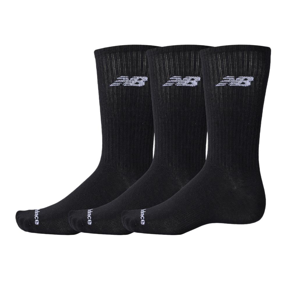 x3 Paires de Chaussettes Noires Homme New Balance Crew pas cher