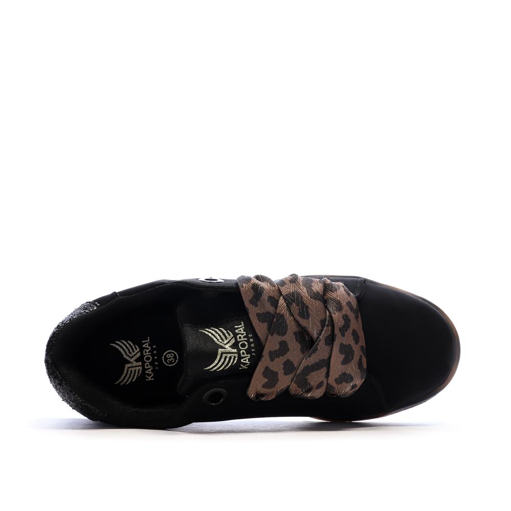 Baskets Noir Femme Kaporal Leopard vue 4