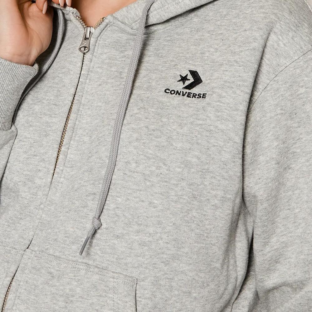 Sweat à Capuche Gris Femme Converse Star Chevron vue 3