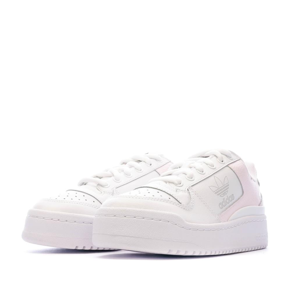 Baskets Blanches/Rose Femme Adidas Forum Bold vue 6