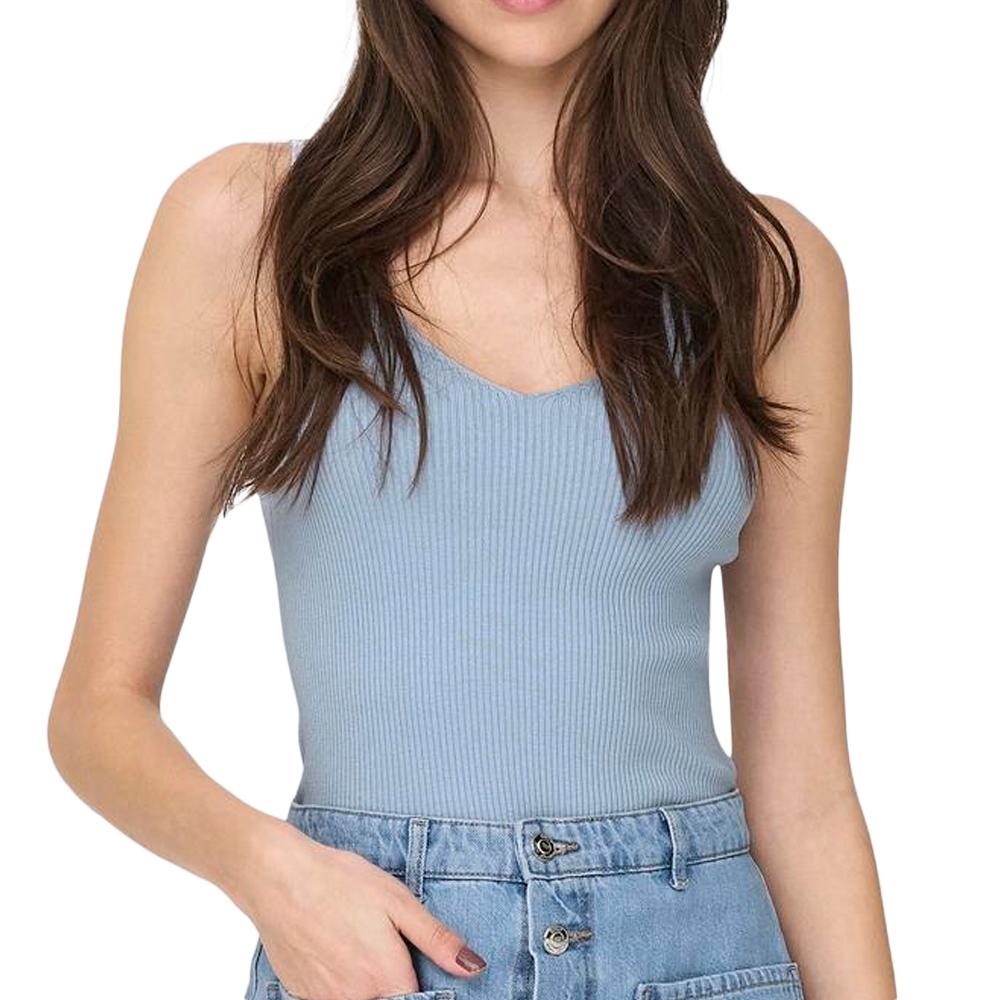 Débardeur en Maille Bleu Femme JDY Nanna 15180497 pas cher