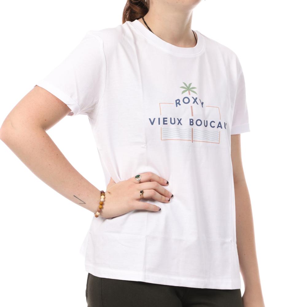T-shirt Blanc Femme Roxy Vieux Boucau pas cher