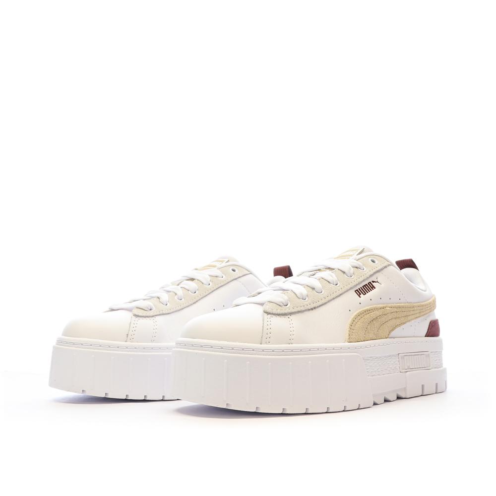 Baskets Blanches/Bordeaux Femme Puma Mayze vue 6