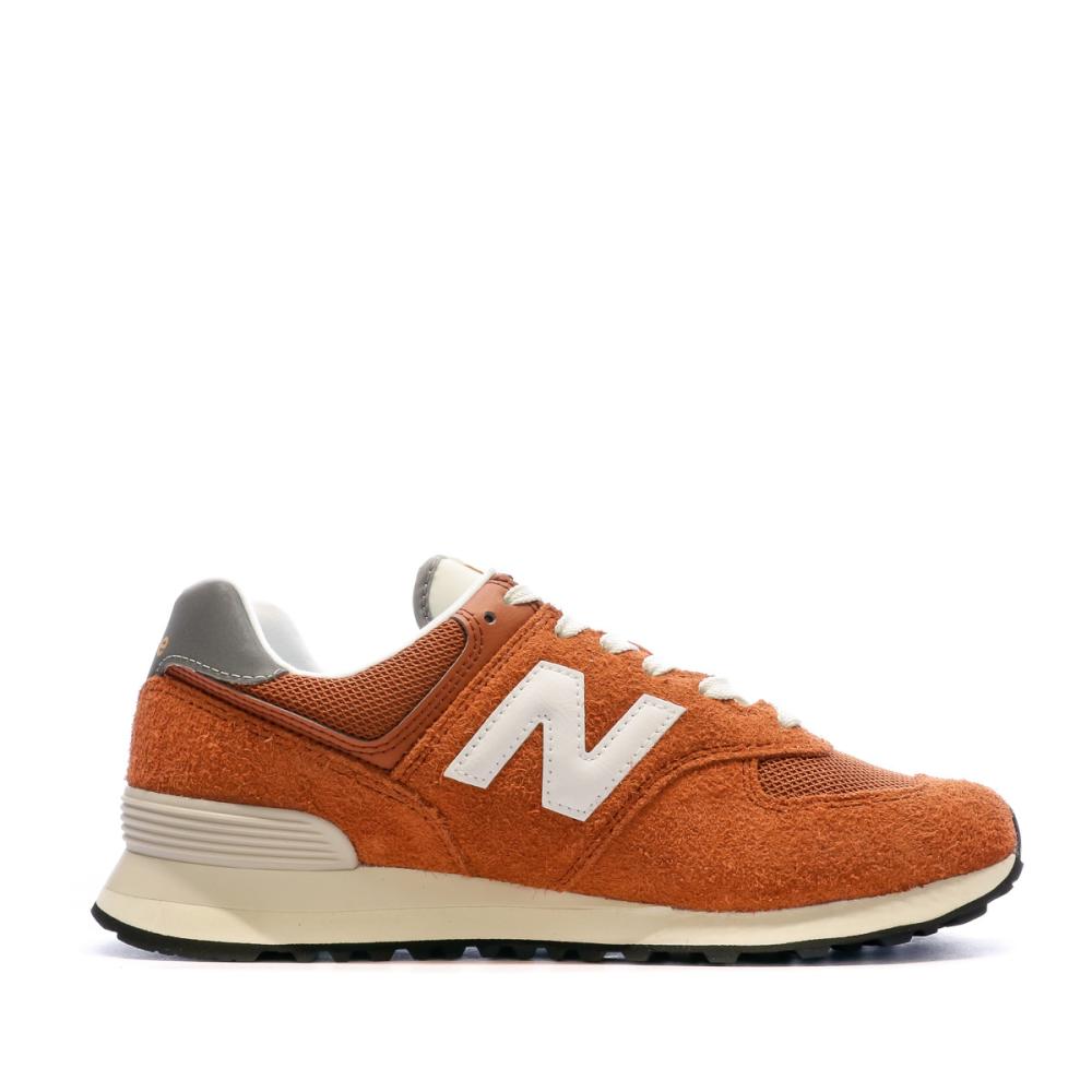 Baskets Orange Homme New Balance 574 vue 2
