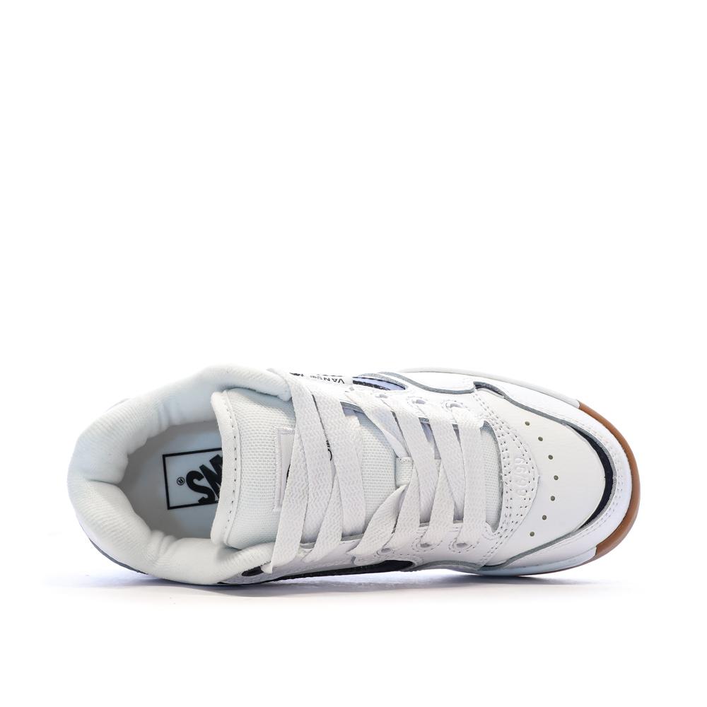 Baskets Blanc/Noir Homme Vans Old Skool Canvas Block B vue 4