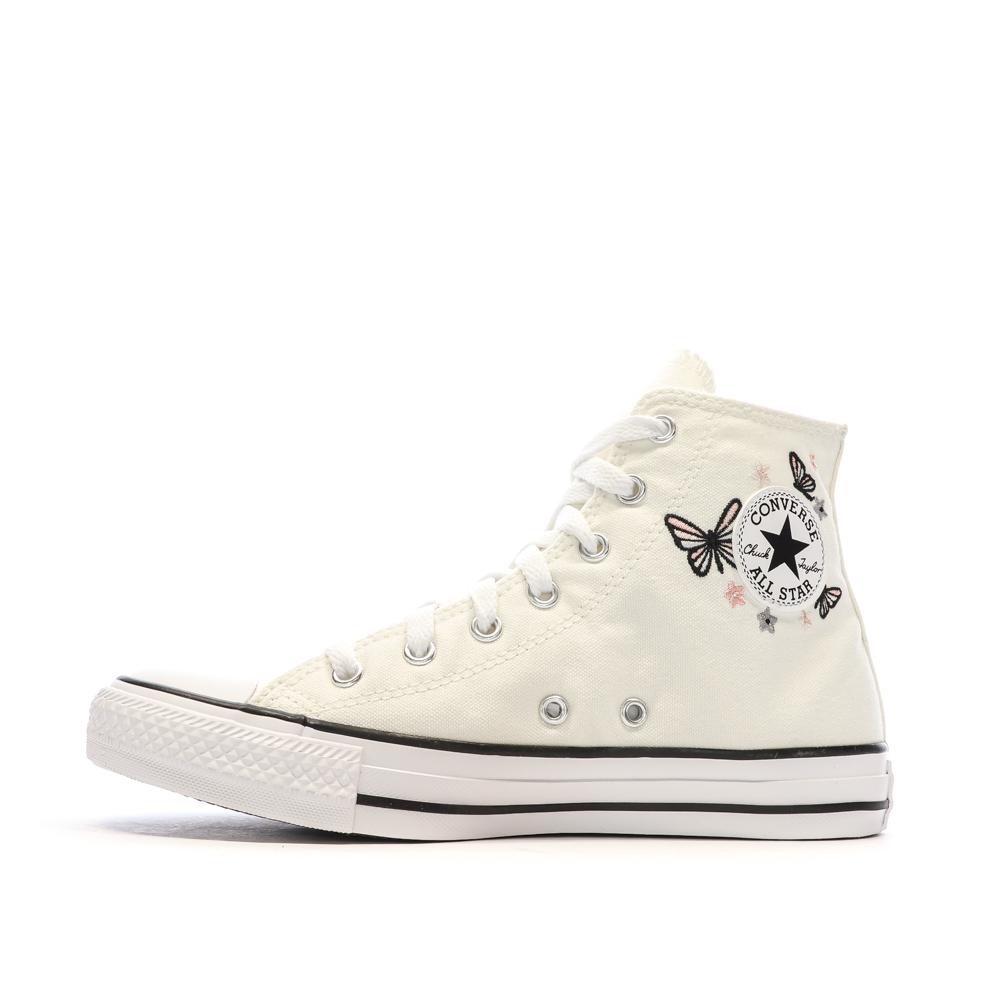Baskets Blanche Fille Converse Chuck Taylor All Star Butterflies pas cher