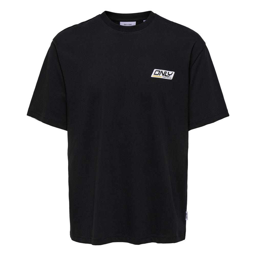 T-shirt Noir Homme Only & Sons print Logo Rlx pas cher