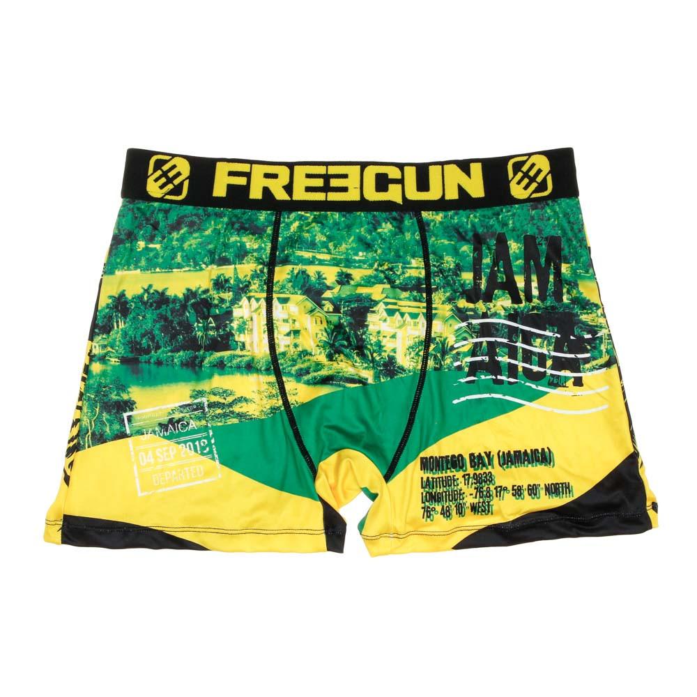 Boxer Vert/Jaune Homme Freegun Jamaica pas cher