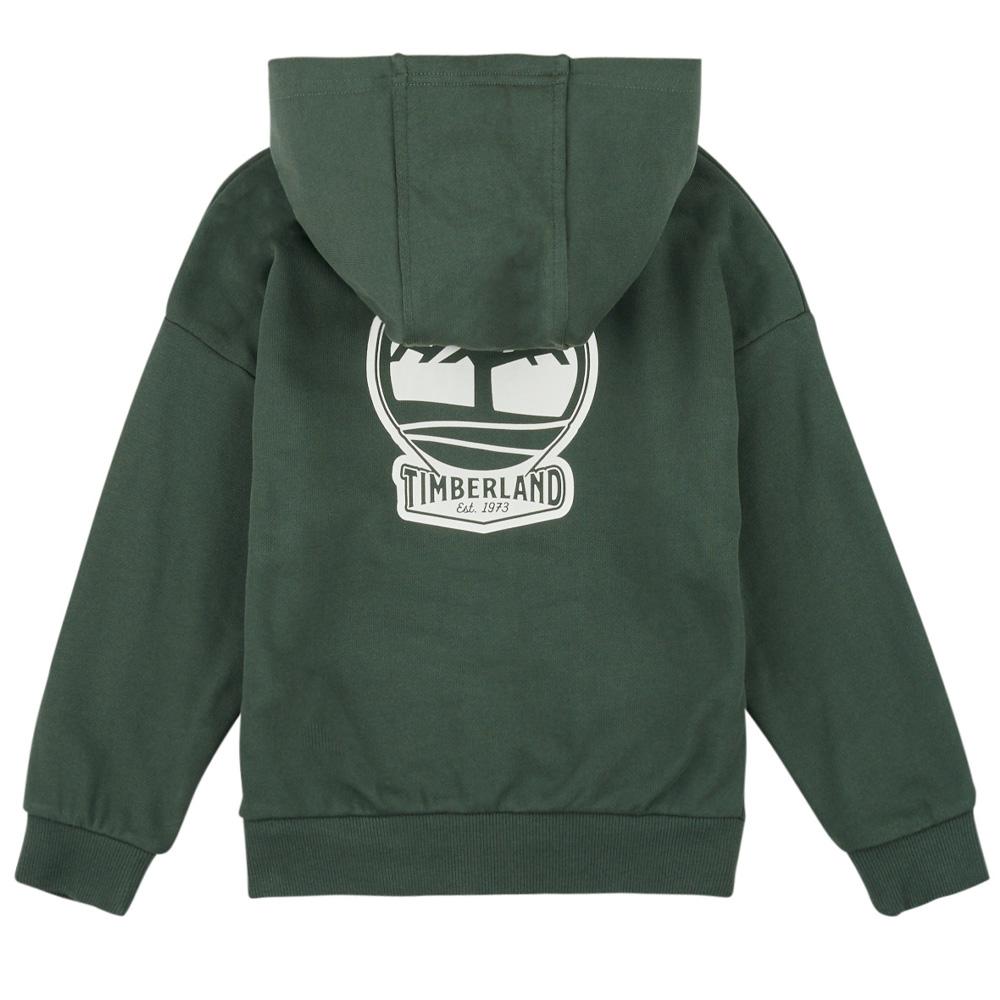 Dunkelgrünes Sweatshirt mit Reißverschluss für Jungen von Timberland T60451 Ansicht 2