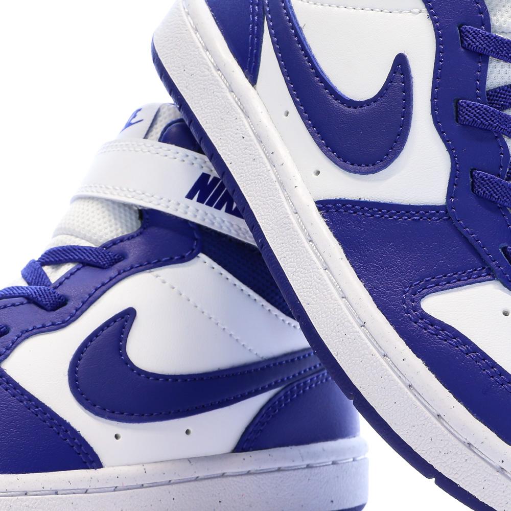 Baskets Blanches/Bleu Garçon Nike Court Borough Mid 2 vue 7