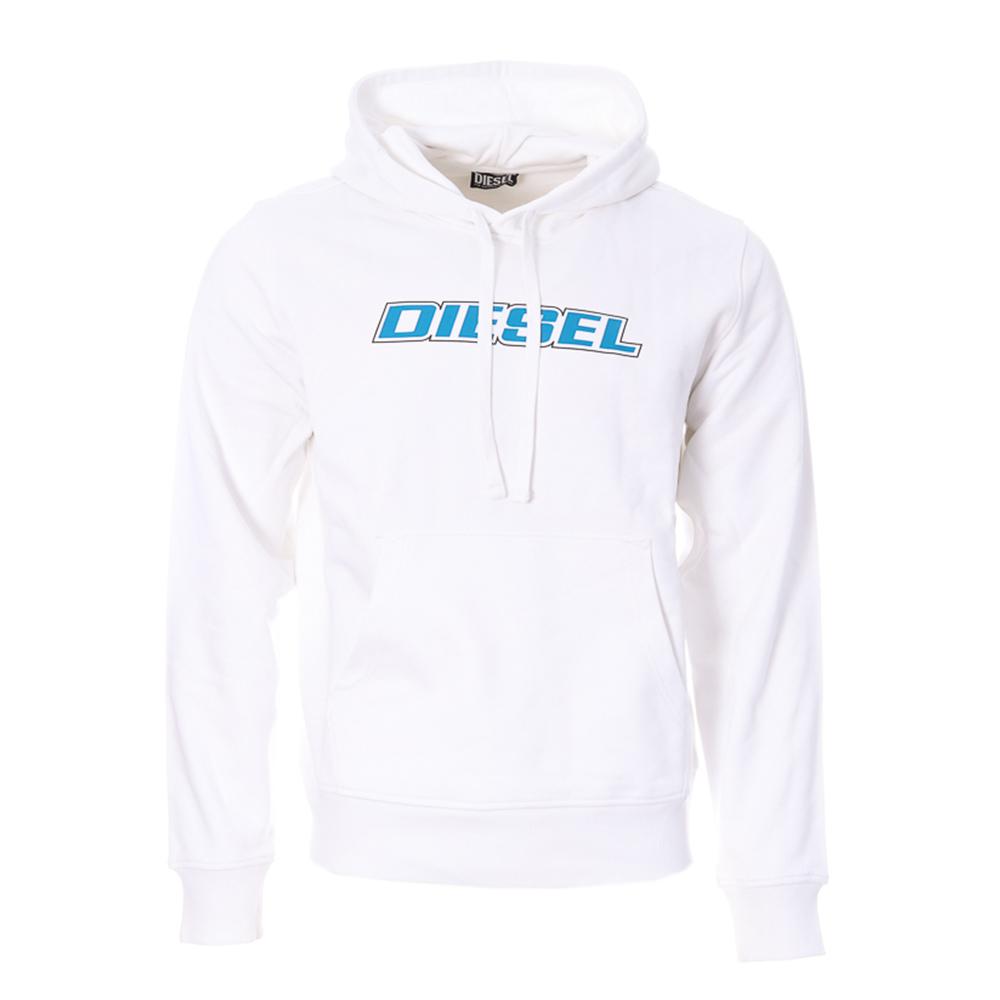 Sweat Blanc/Turquoise Homme Diesel Hood pas cher