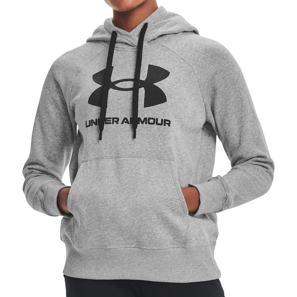 Sweat à capuche Gris/Noir Femme Under Armour Rival pas cher