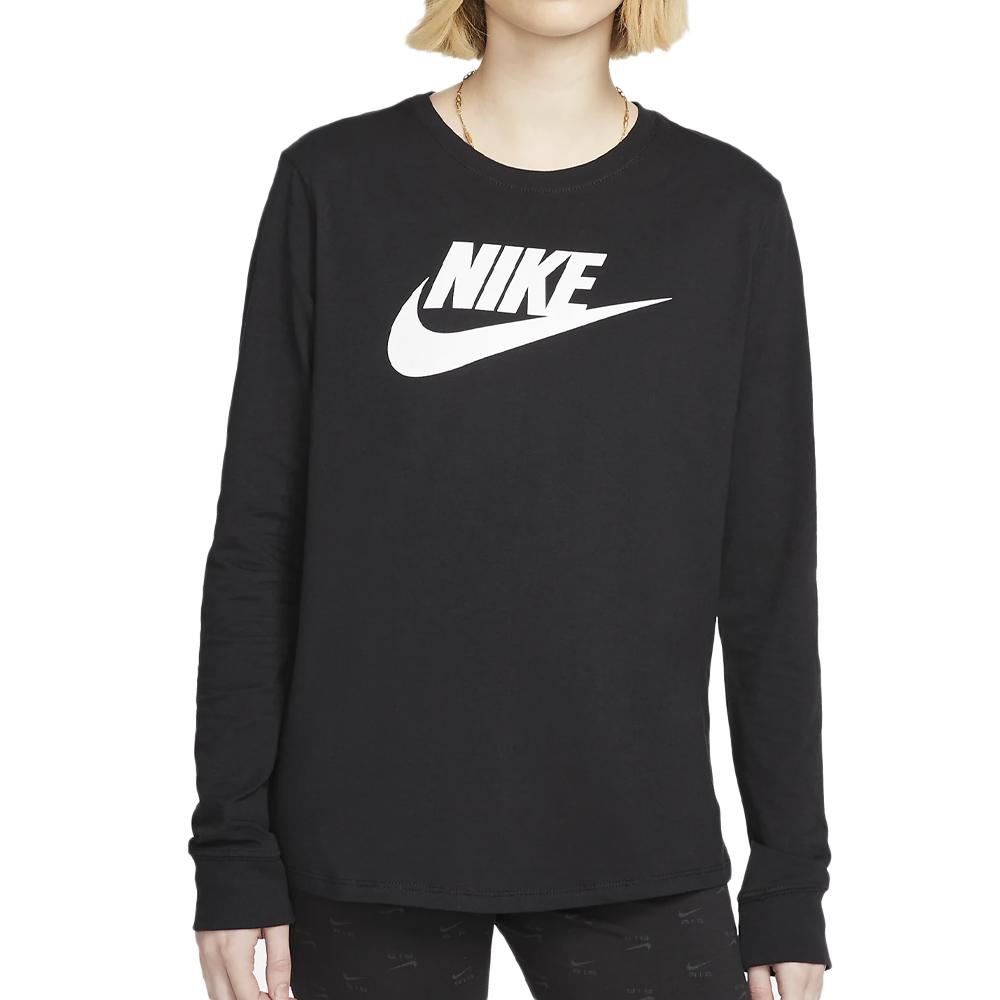 T-shirt Manches Longues Noir Femme Nike Essential pas cher