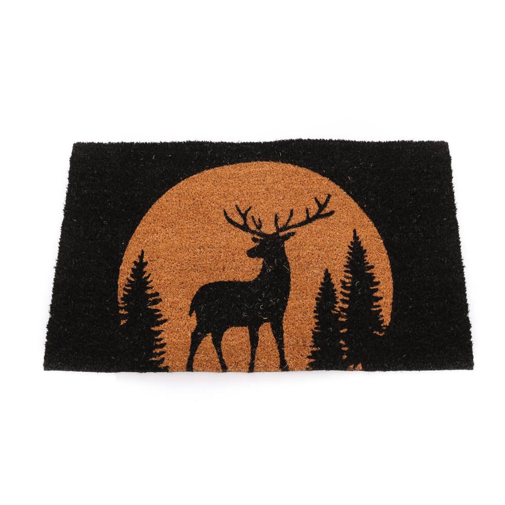 Tapis Noir Imprimés Luance 45x75cm Cerf pas cher