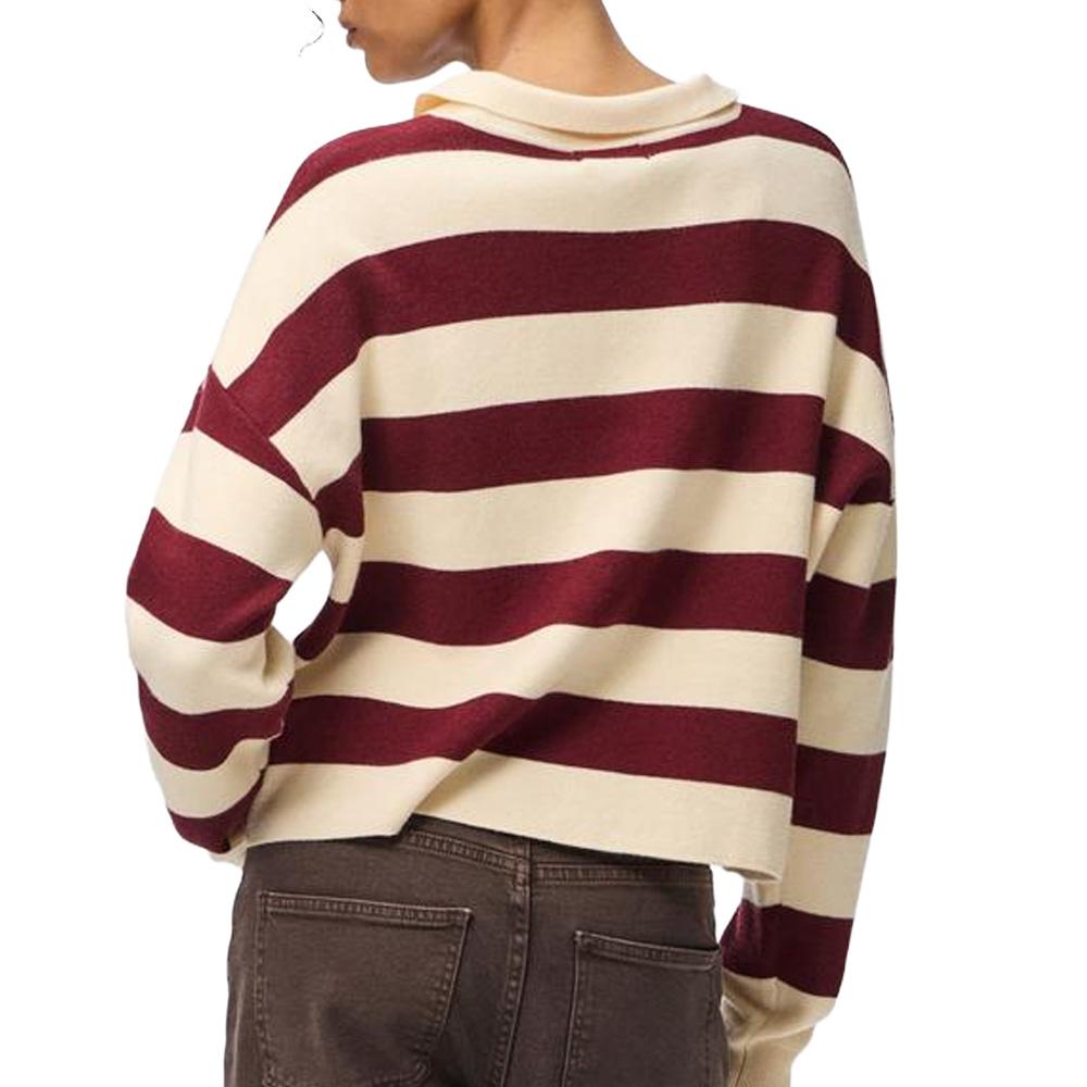 Gilet Rouge/Beige Femme Pieces Jassy vue 2