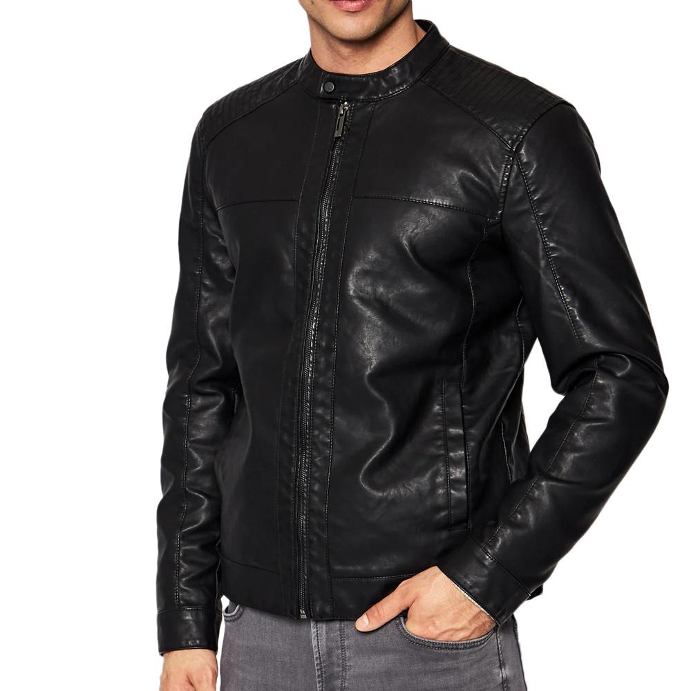 Veste en Simili Cuir Noir Homme Only & Sons Mike Racer pas cher