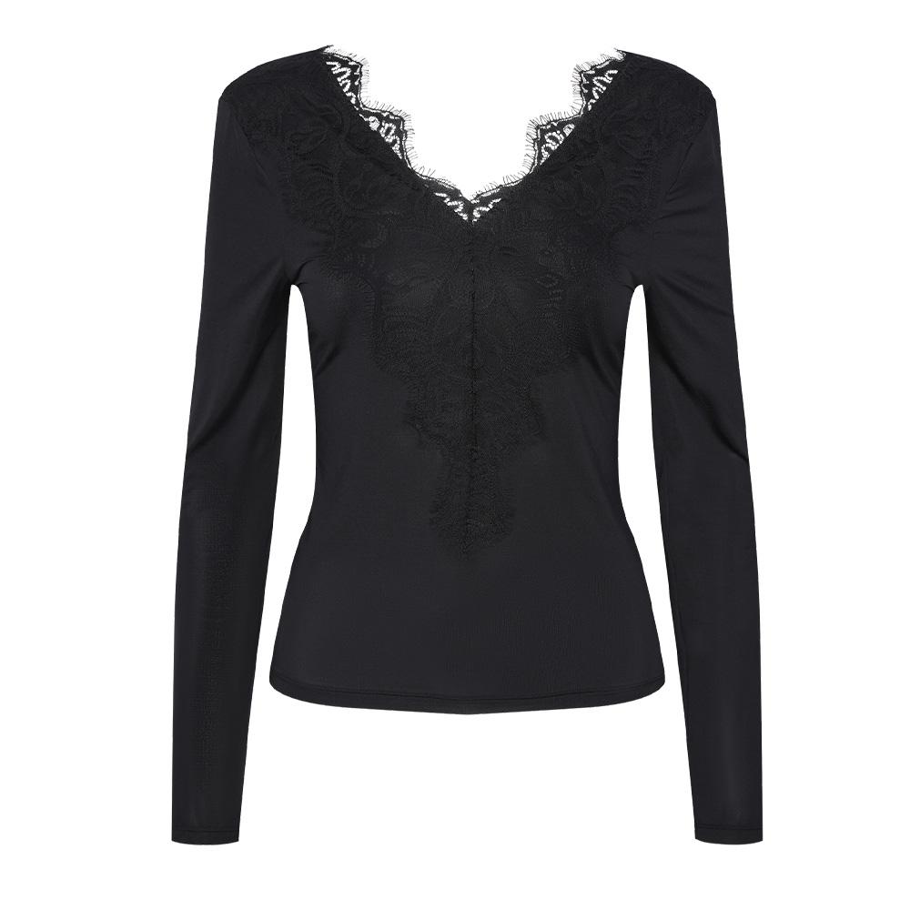 T-Shirt Noir Femme Pieces Pcilu vue 2