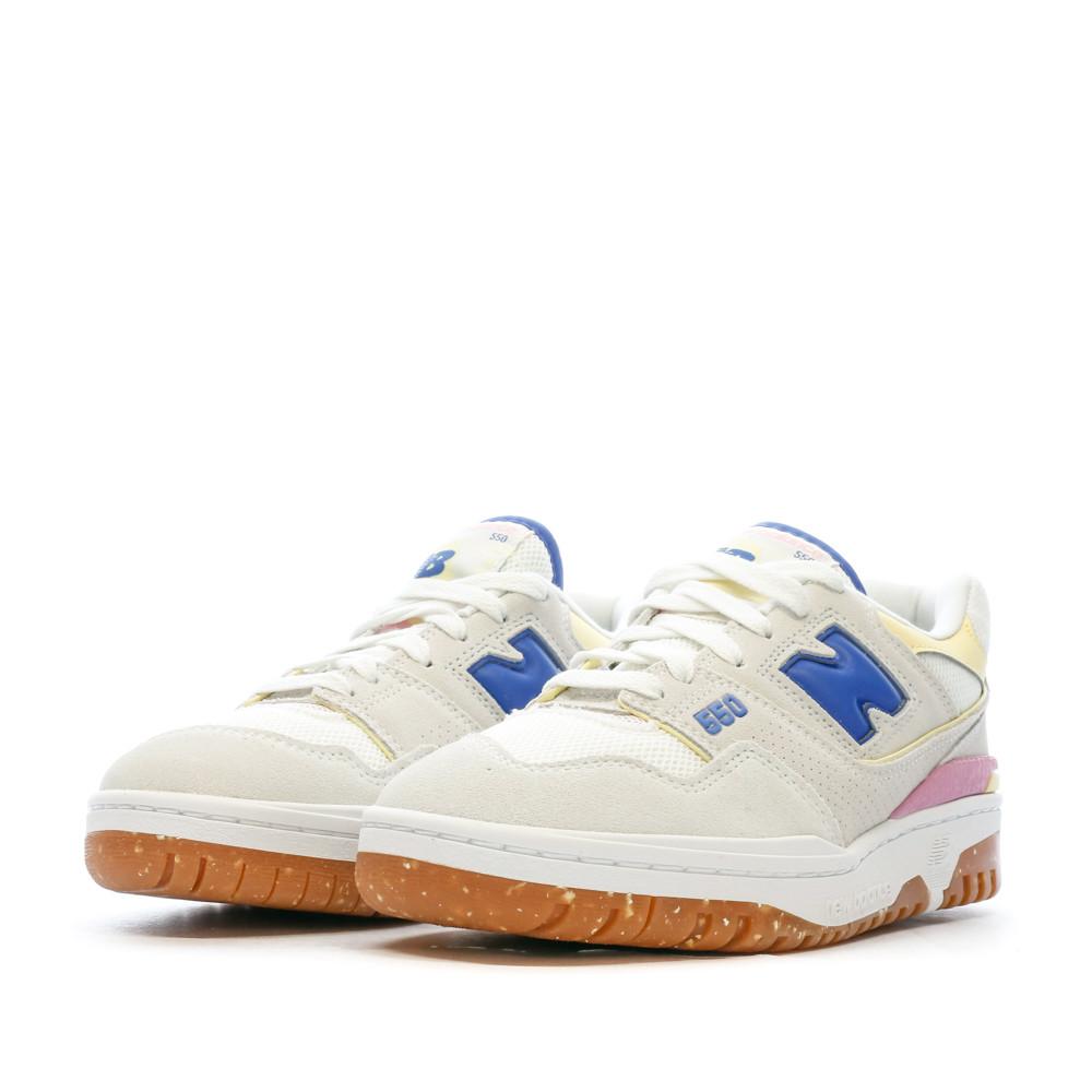 Baskets Beige/Bleu Femme New Balance Bb550 vue 6