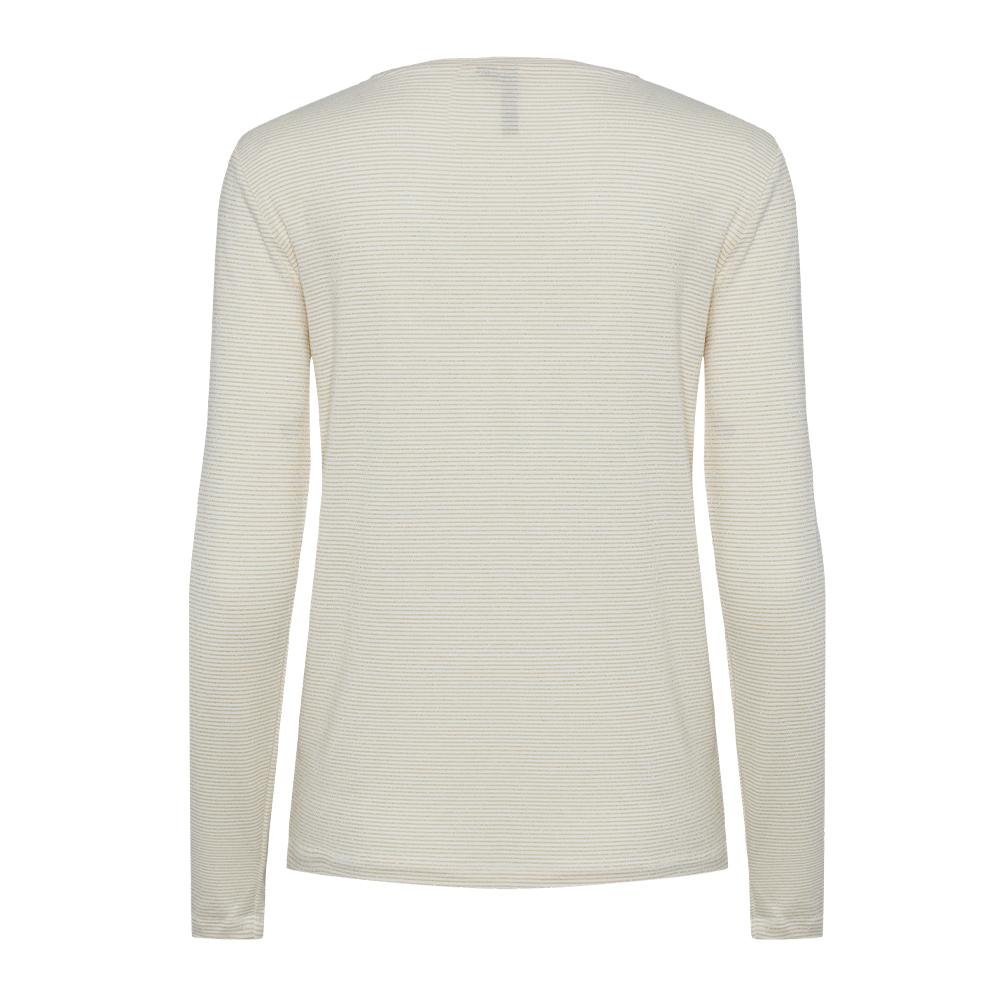 T-Shirt Manches Longues Blanc/Doré Femme Pieces Billo vue 2