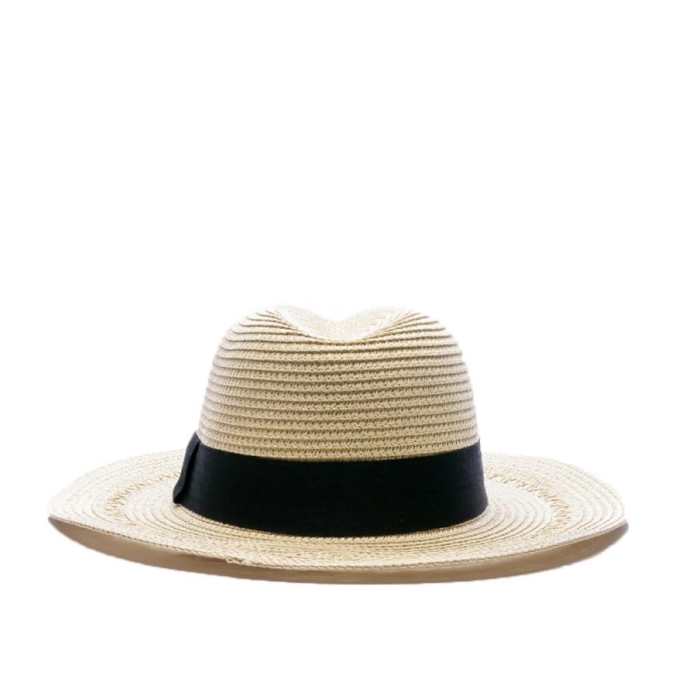 Chapeau Beige/Noir Femme Emeraude Fedora vue 2