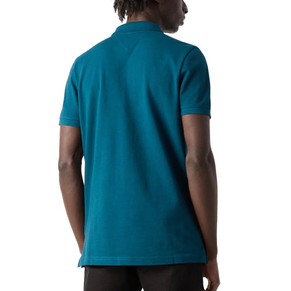 Polo Bleu Canard Homme Tommy Jeans Placket vue 2
