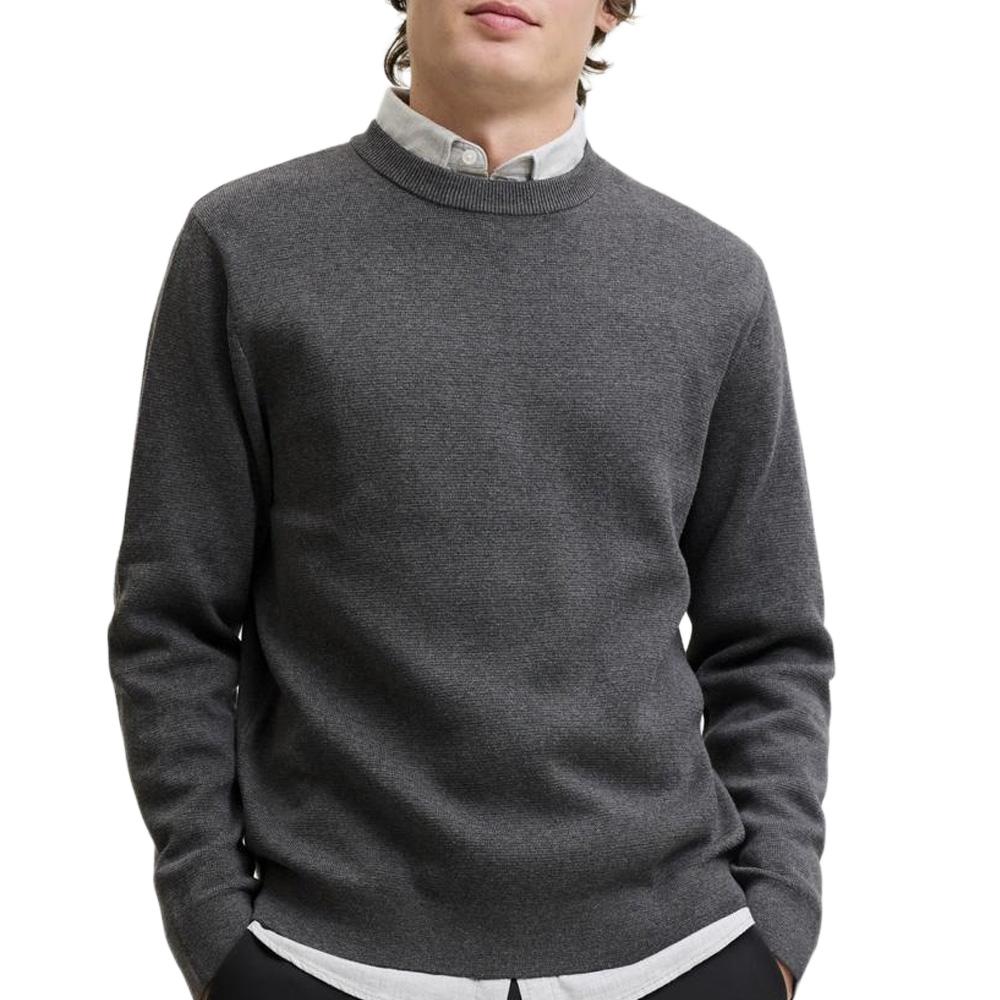 Pull Gris Foncé Homme Jack & Jones Stitch pas cher