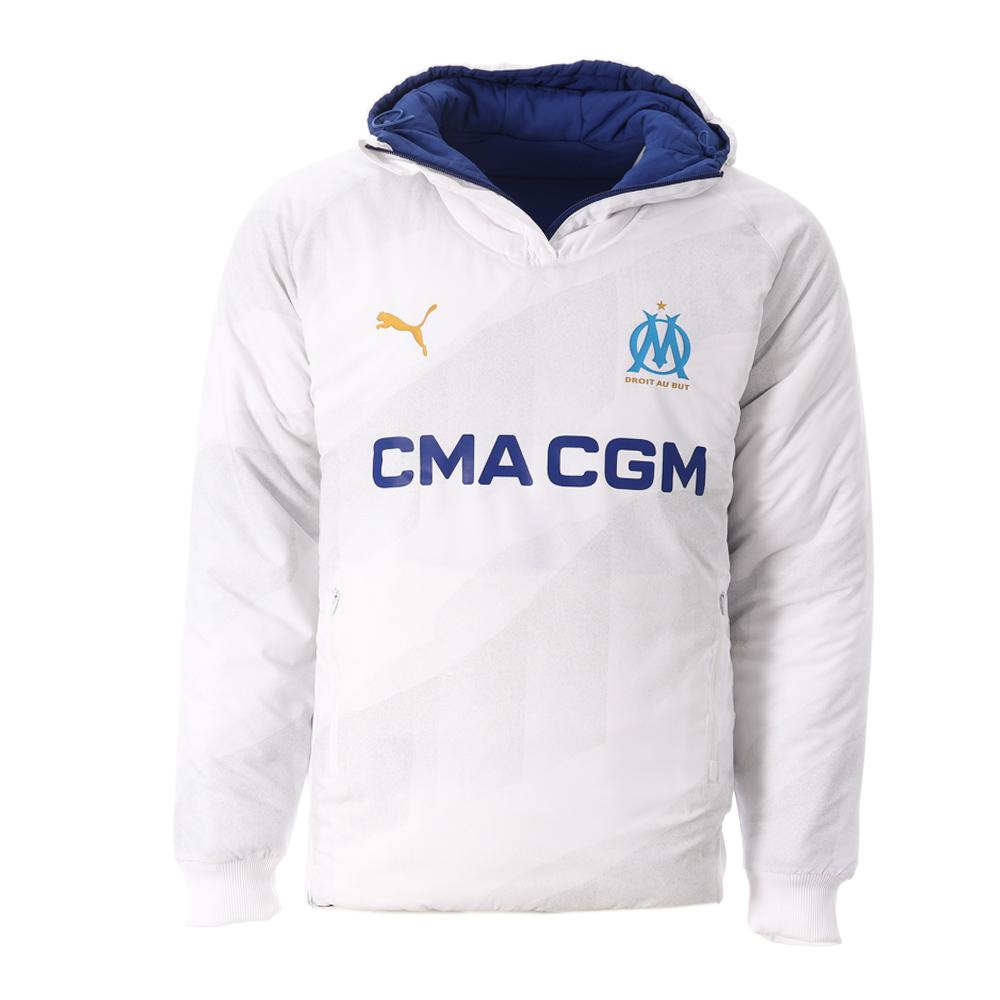 OM Doudoune Réversible Blanche/Bleu Homme Puma 2023/24 pas cher