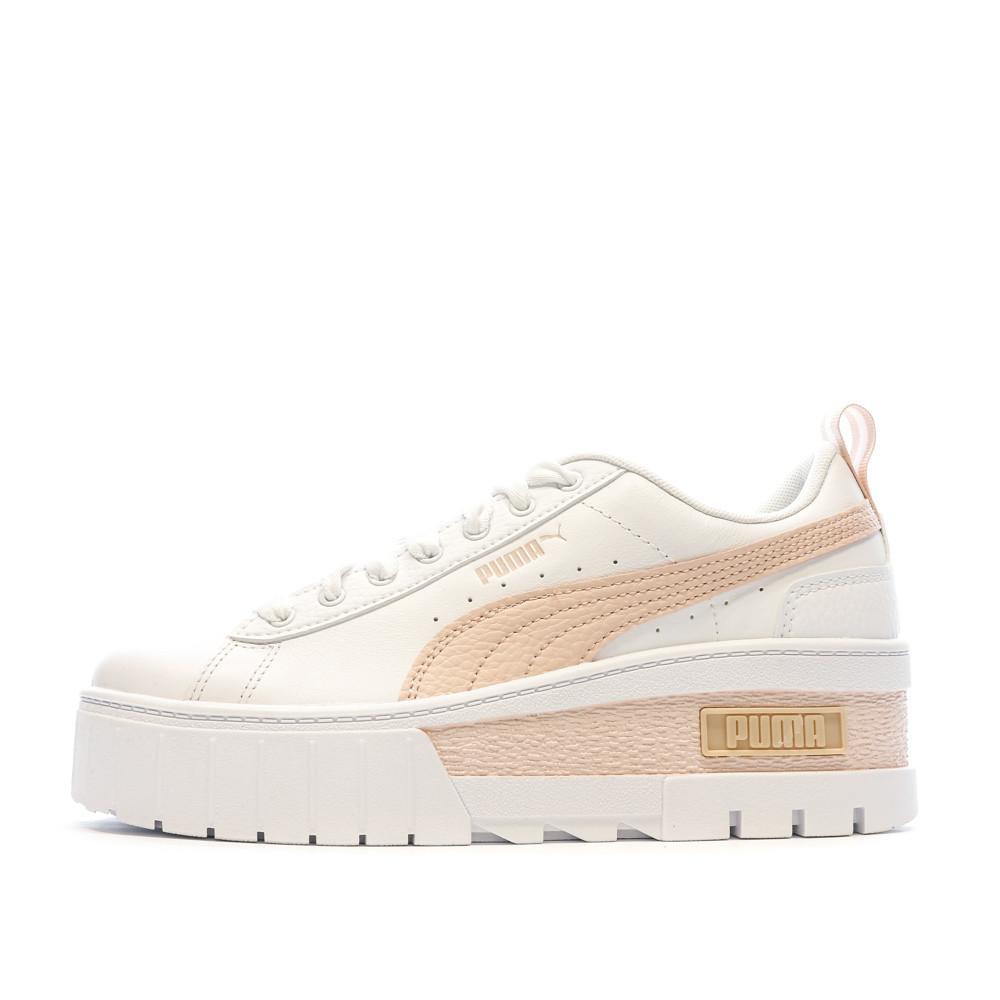 Baskets Blanc/Rose Femme Puma Mayze Wedge pas cher