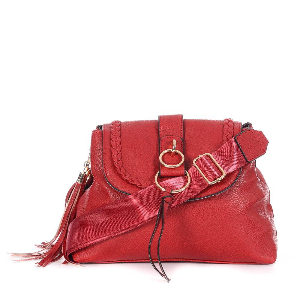 Sac à Bandoulière Rouge Femme Manoukian MACHA pas cher