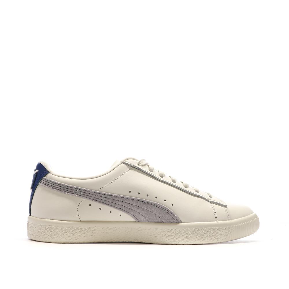Baskets Blanches/Gris Homme Puma Clyde Base vue 2