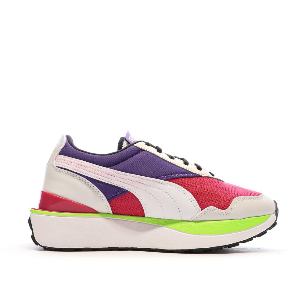 Baskets Violette/Jaune Femme Puma Cruise Rider vue 2
