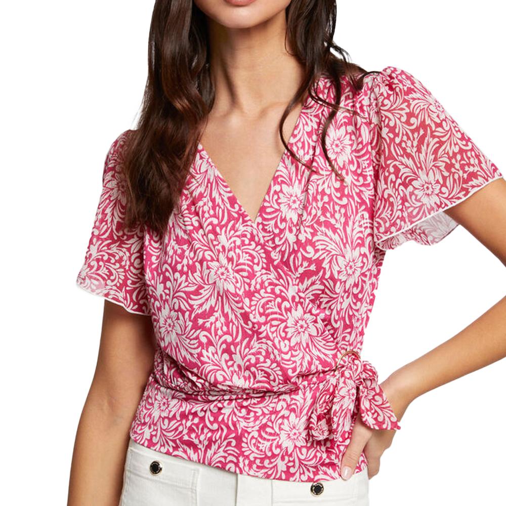 Blouse Rose/Blanche Femme Morgan DRICHIE pas cher